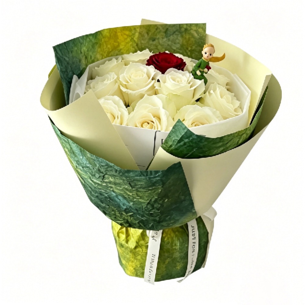 Flower Wrap Kraft - 春のグラデーショングリーンクラフト花柄包装紙DIYギフトブーケウェディングバレンタインフラワークラフトデイリーフラワーサプライマッチンググッズ