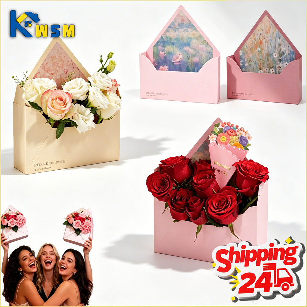 The Florist Supply Shop - 5-20 個バレンタイン封筒フラワーボックス花束包装用花用フォーム DIY クラフト用品段ボールホルダーキット花屋用
