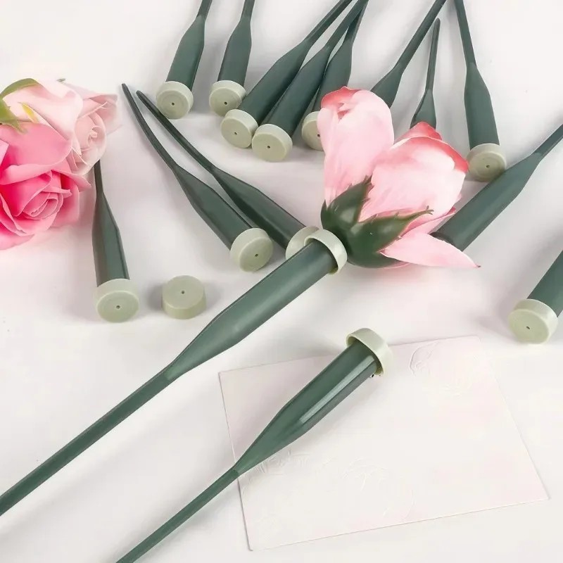 Quality Florist Supply - 高品質60本入り花用ウォーターチューブ、ゴムキャップ付き、生花用ウォーターチューブ、ガーデンブーケ茎用資材、花屋向け