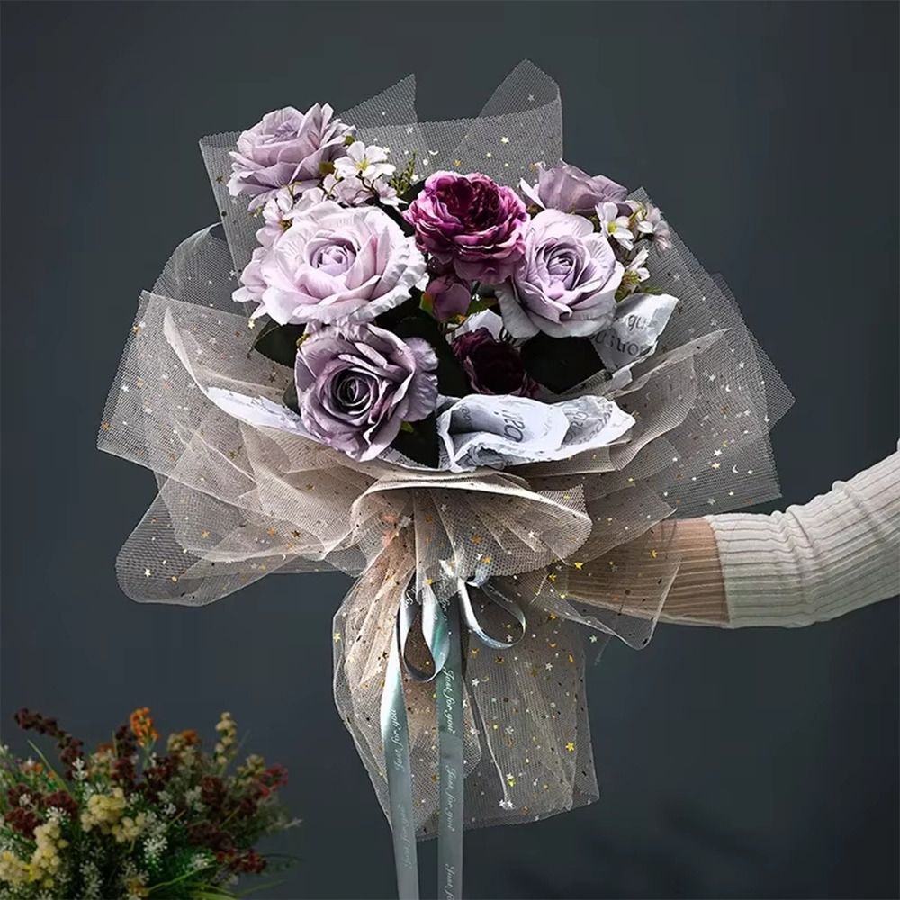 幅50cmの生花用包装紙、星と月柄DIYブーケ包装紙、ホット - Flower Wrap Kraft のレビューと価格
