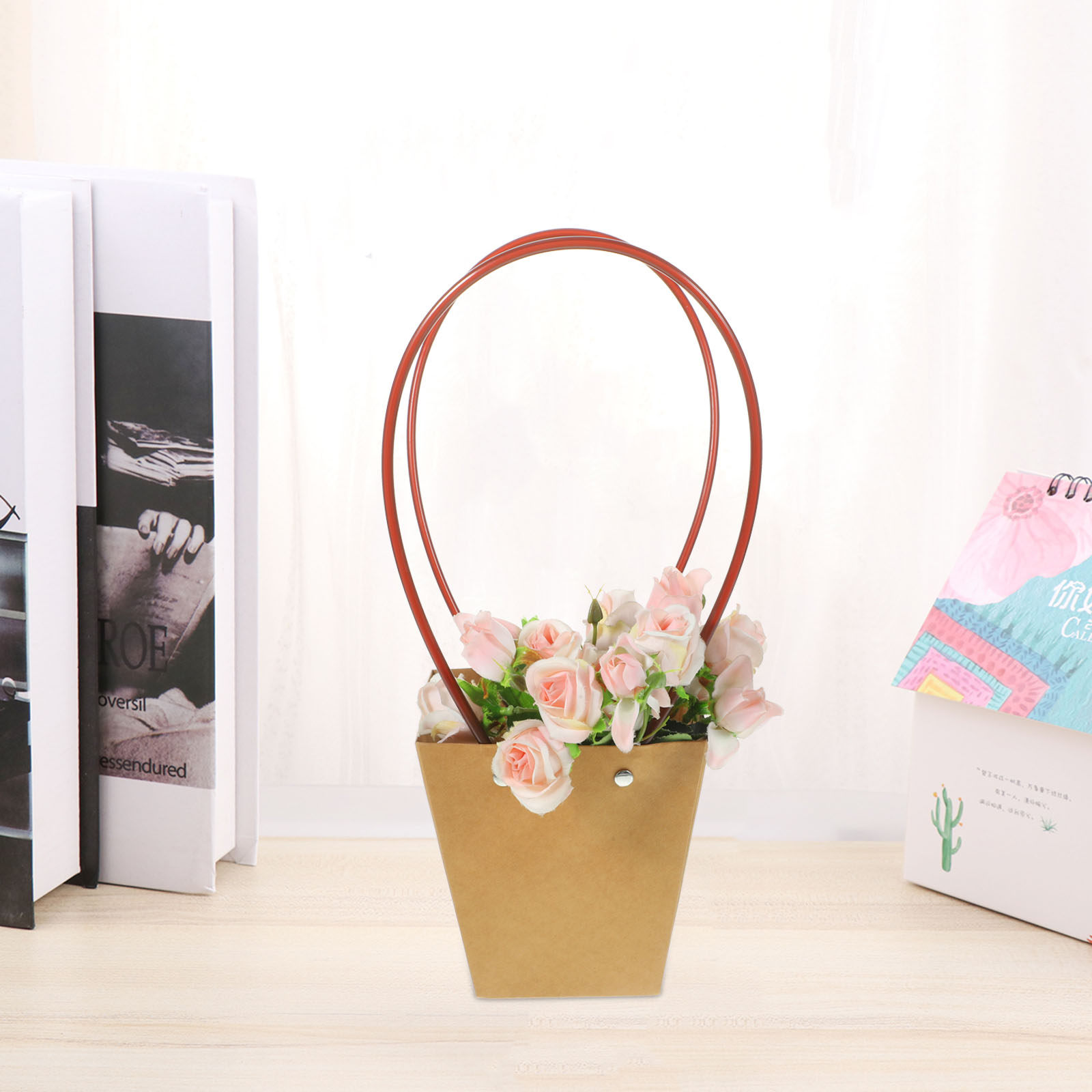 6個入り 防水クラフト紙製フラワーギフトバッグ ポータブルハ - Flower Wrap Kraft のレビューと価格