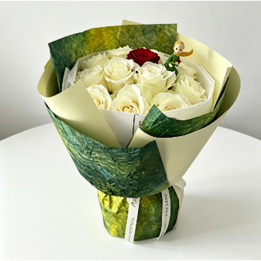 春のグラデーショングリーンクラフト花柄包装紙DIYギフトブー - Flower Wrap Kraft のレビューと価格