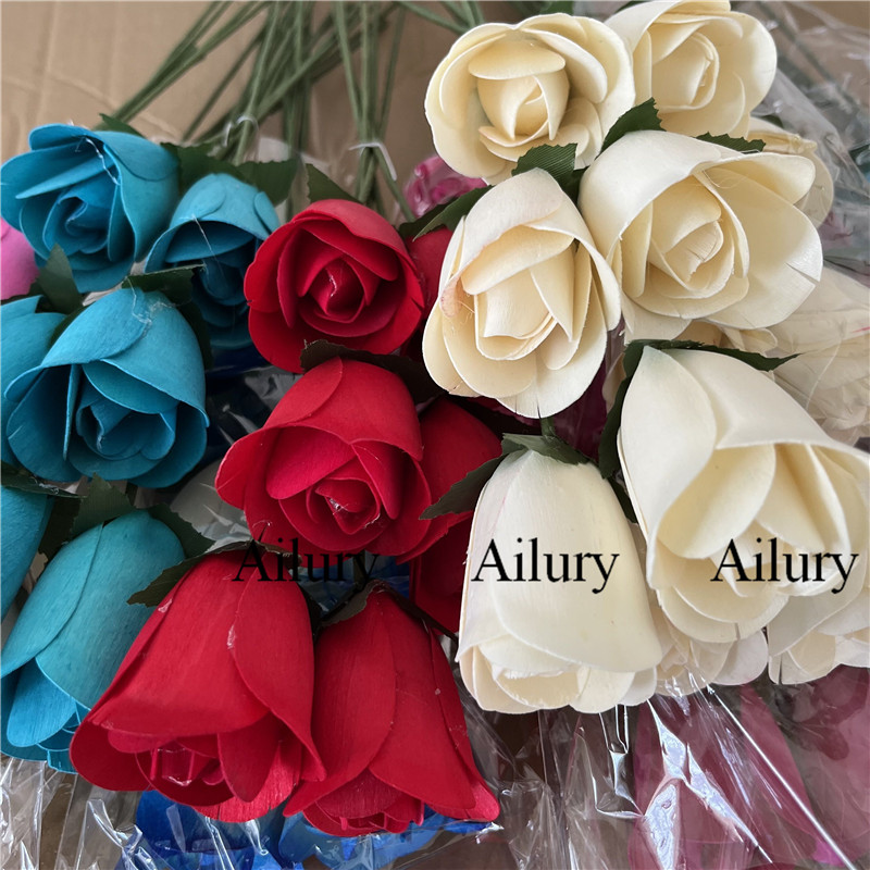 家のためのエレガントな花の木製のバラのスパイク,さまざまな色 - The Florist Supply Shop のレビューと価格