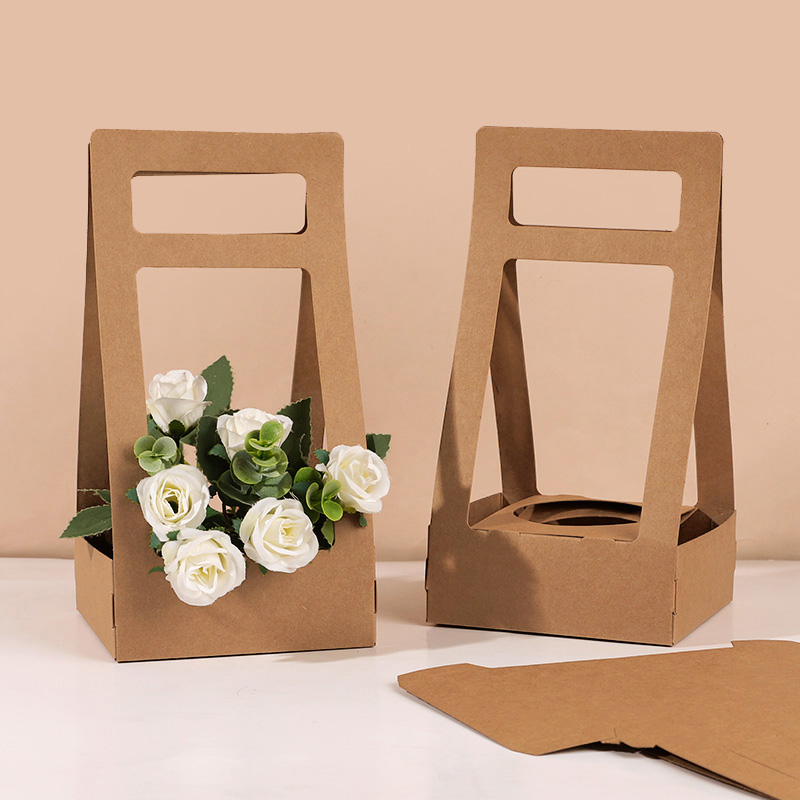 3/5 個ハンドヘルドフラワーボックスクラフト紙ローズフラワ - Flower Wrap Kraft のレビューと価格