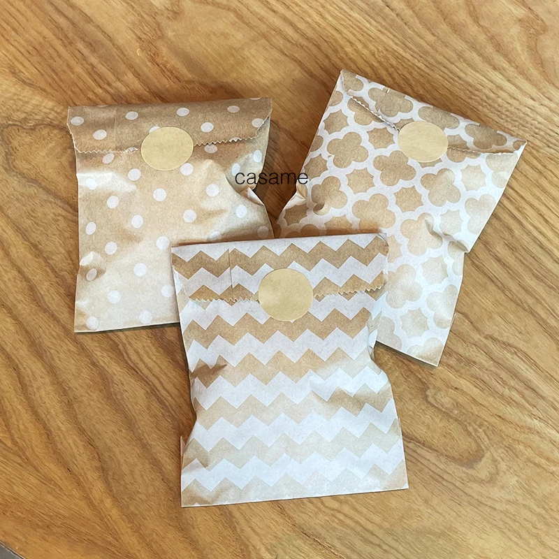 25 個クラフト紙袋キャンディービスケットポップコーン包装ポ - Flower Wrap Kraft のレビューと価格