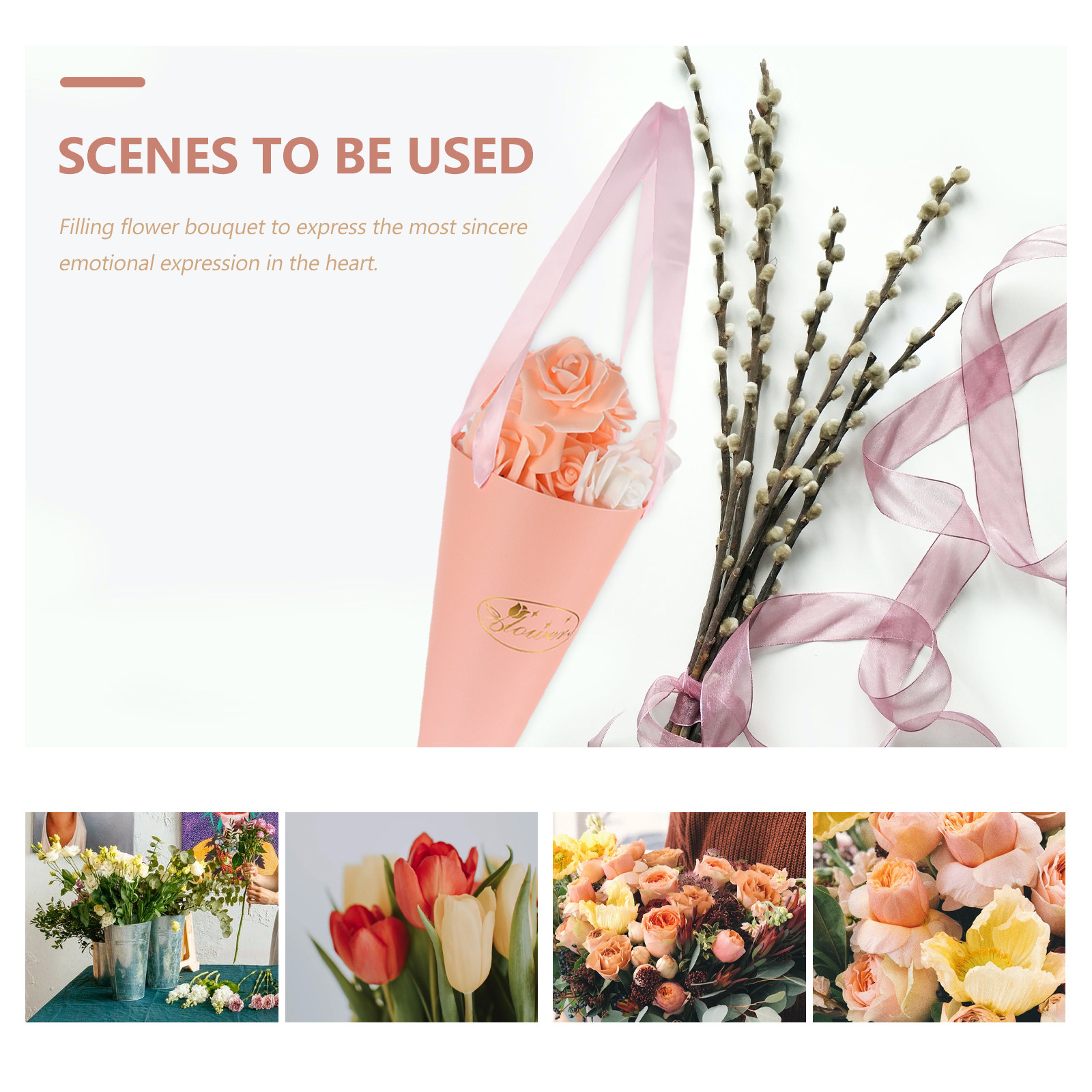 6 個の花束バッグシックなポータブル紙バケツフラワーアレンジ - The Florist Supply Shop のレビューと価格